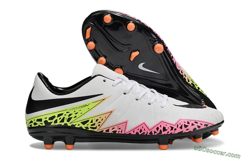 Nike Hypervenom Phantom II RGN FG Firm Ground Soccer Cleats - White/Pink/Yellow/Black 1