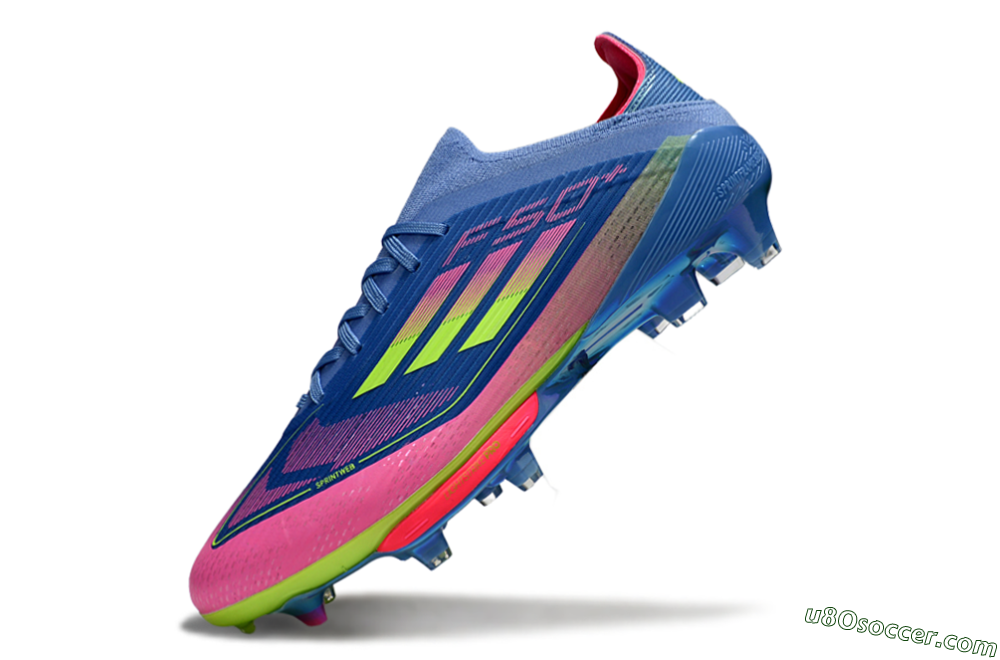 Adidas F50+ Lightstrike Pro FG Firm Ground Soccer Cleats - Blue/Pink/Yellow 6