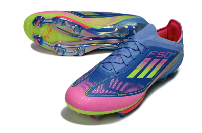 Adidas F50+ Lightstrike Pro FG Firm Ground Soccer Cleats - Blue/Pink/Yellow
