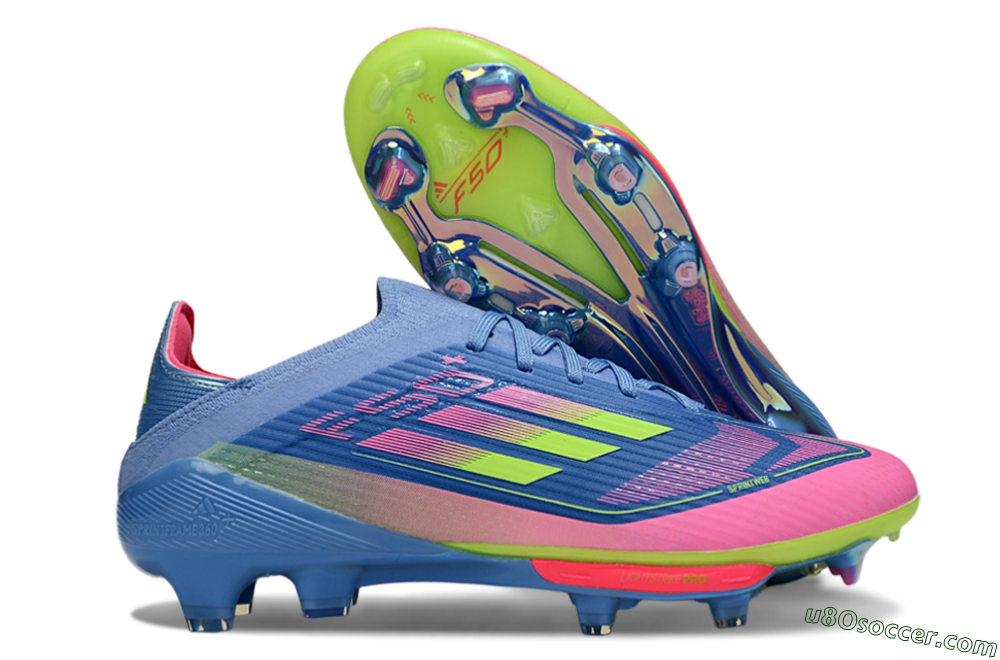 Adidas F50+ Lightstrike Pro FG Firm Ground Soccer Cleats - Blue/Pink/Yellow 1