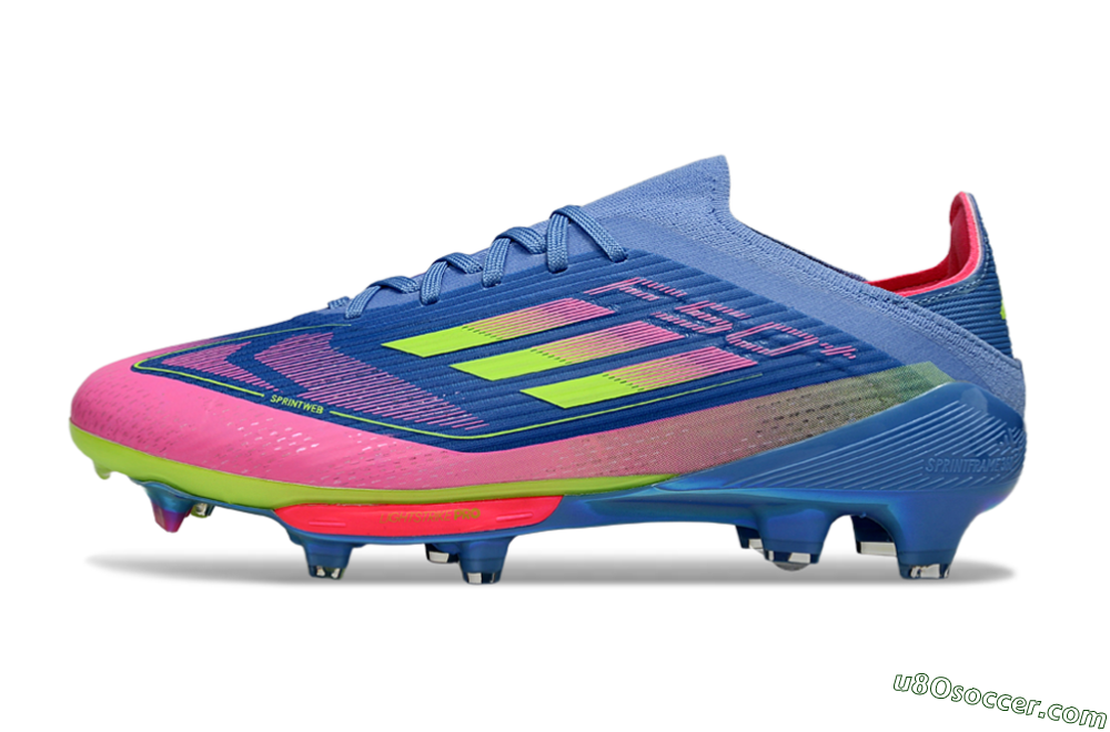 Adidas F50+ Lightstrike Pro FG Firm Ground Soccer Cleats - Blue/Pink/Yellow 2