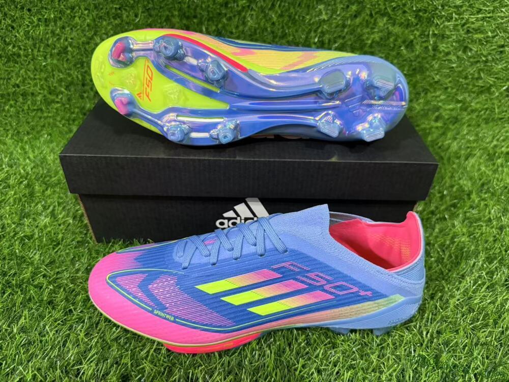 Adidas F50+ Lightstrike Pro FG Firm Ground Soccer Cleats - Blue/Pink/Yellow