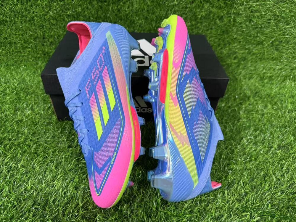 Adidas F50+ Lightstrike Pro FG Firm Ground Soccer Cleats - Blue/Pink/Yellow