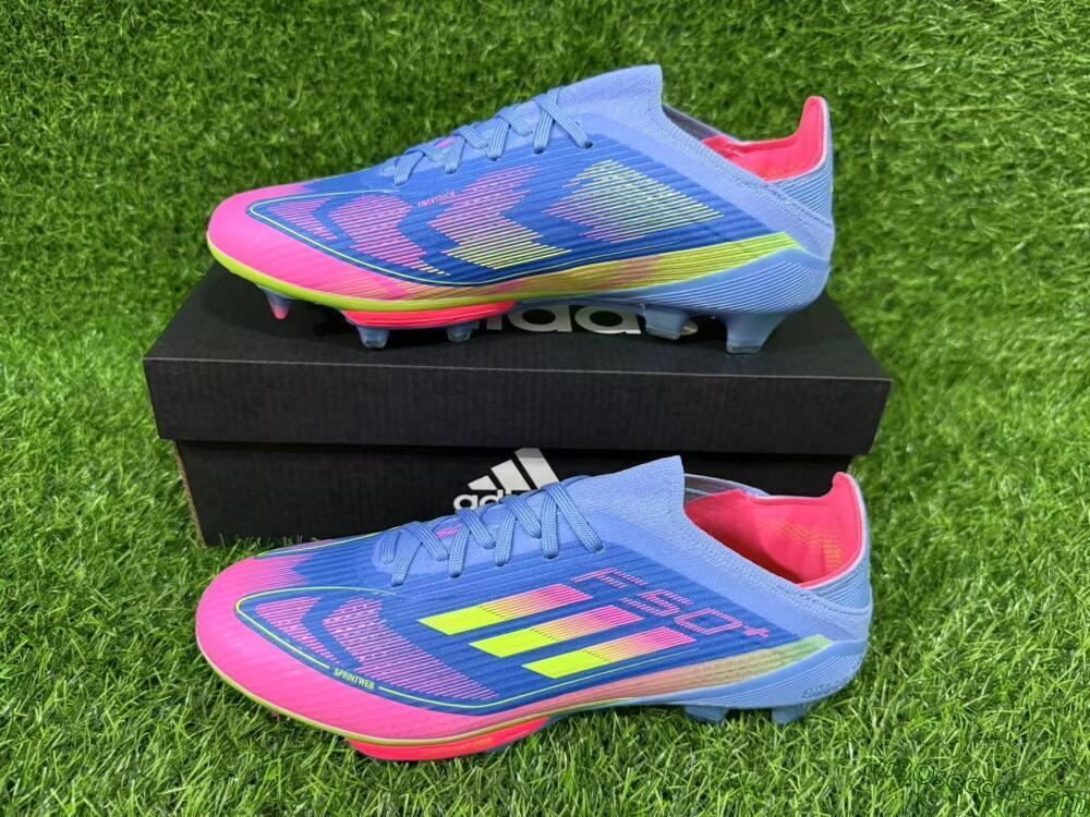 Adidas F50+ Lightstrike Pro FG Firm Ground Soccer Cleats - Blue/Pink/Yellow