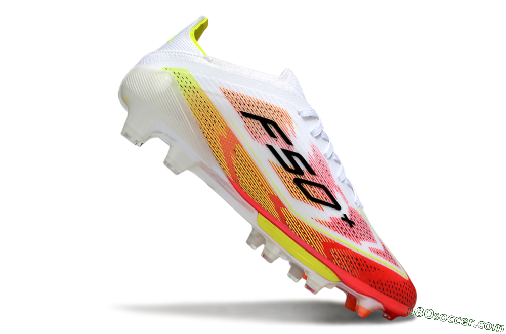 Adidas F50+ Lightstrike Pro FG Firm Ground Soccer Cleats - White/Red/Black 5