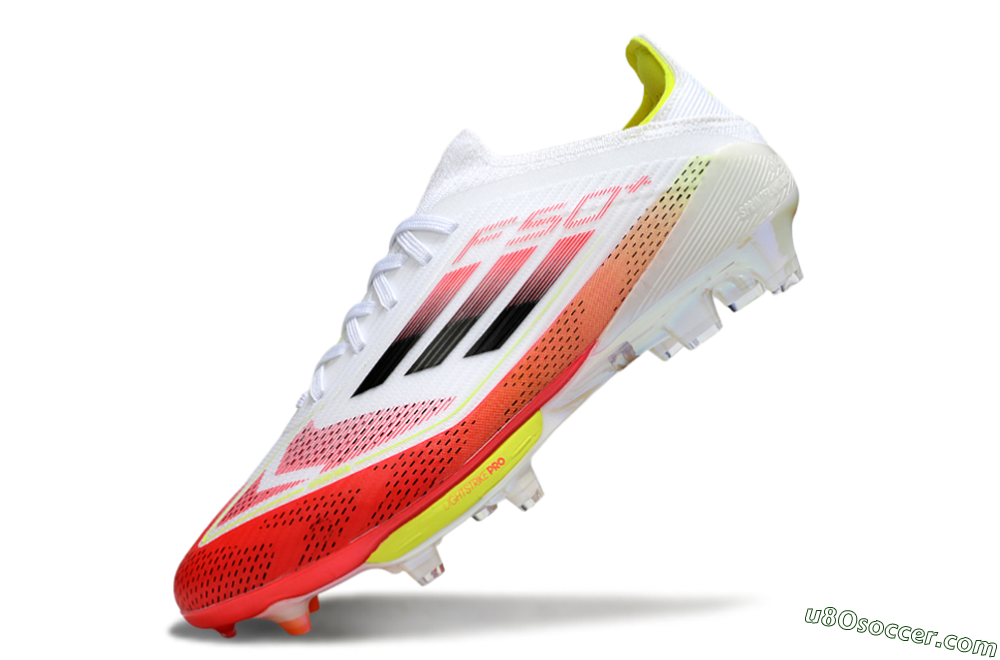 Adidas F50+ Lightstrike Pro FG Firm Ground Soccer Cleats - White/Red/Black 6