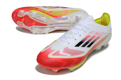 Adidas F50+ Lightstrike Pro FG Firm Ground Soccer Cleats - White/Red/Black