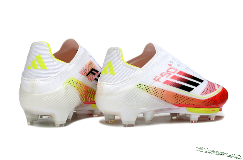 Adidas F50+ Lightstrike Pro FG Firm Ground Soccer Cleats - White/Red/Black 7