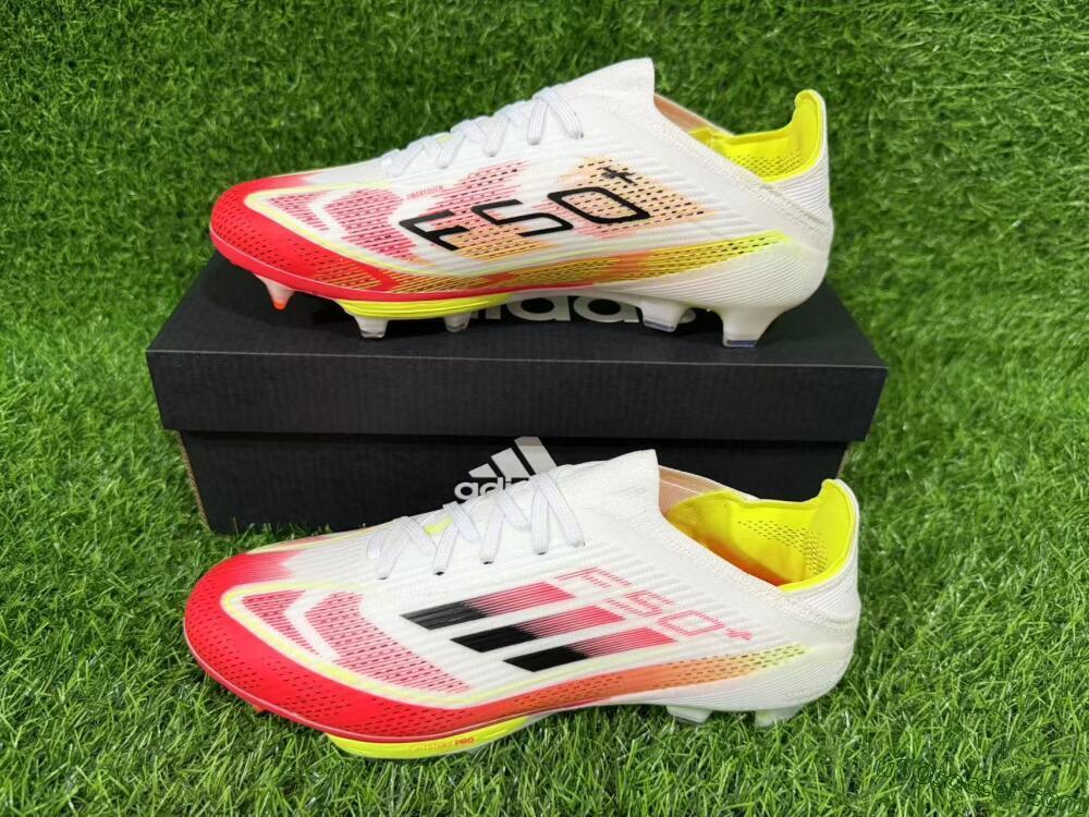 Adidas F50+ Lightstrike Pro FG Firm Ground Soccer Cleats - White/Red/Black