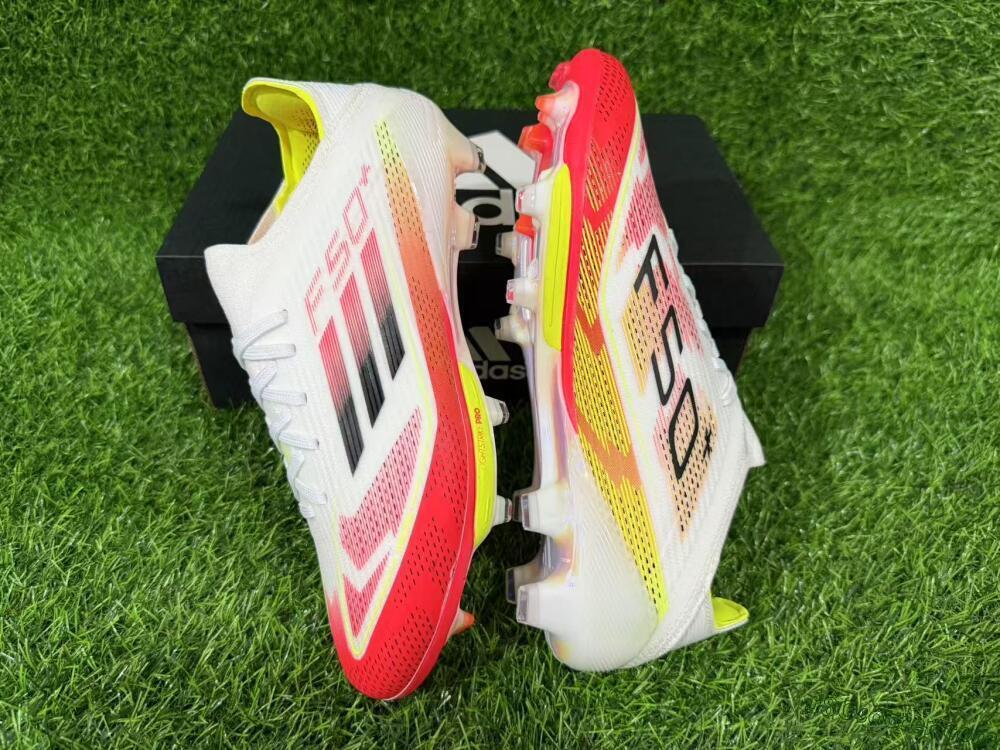 Adidas F50+ Lightstrike Pro FG Firm Ground Soccer Cleats - White/Red/Black