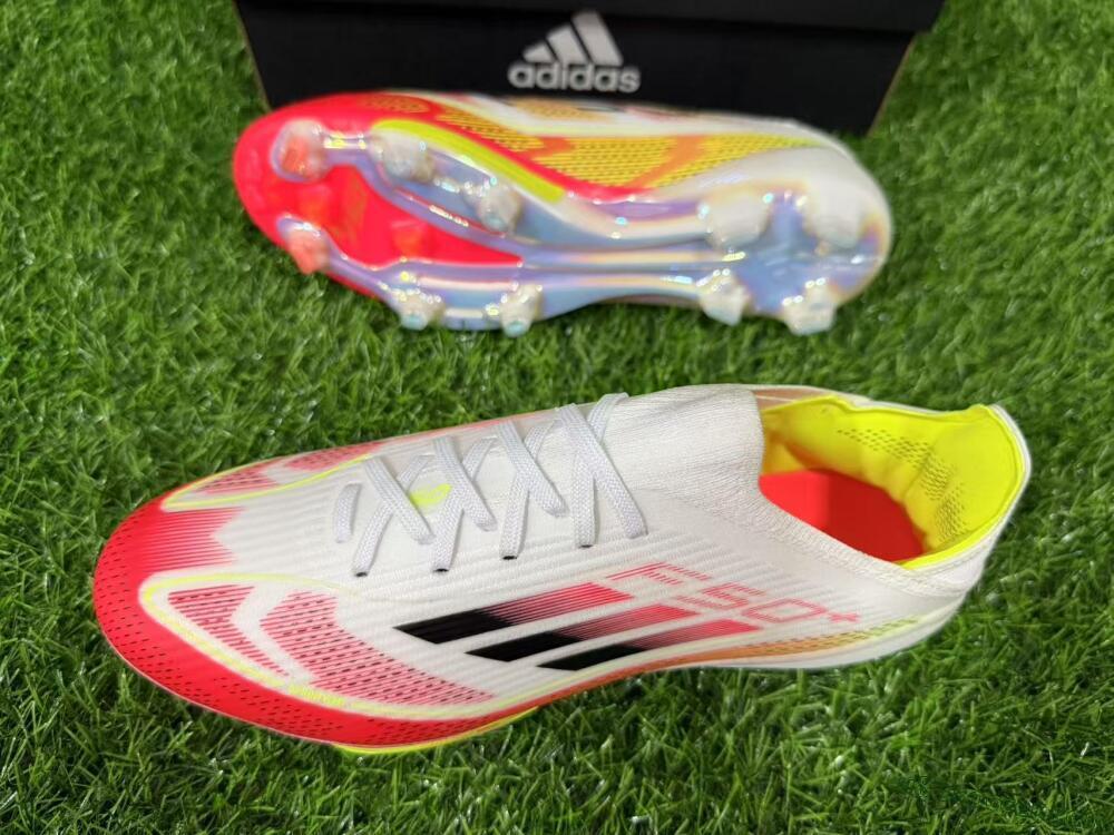 Adidas F50+ Lightstrike Pro FG Firm Ground Soccer Cleats - White/Red/Black