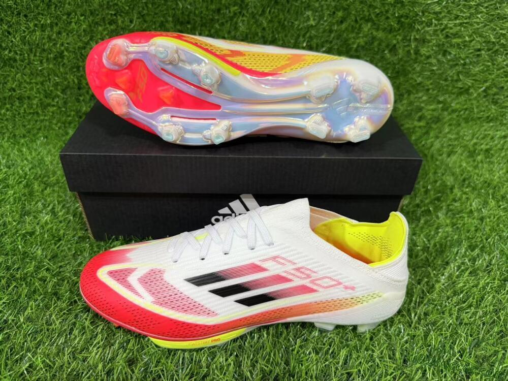 Adidas F50+ Lightstrike Pro FG Firm Ground Soccer Cleats - White/Red/Black