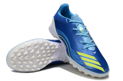 Messi x Adidas F50 Pro TF Artificial Turf Soccer Shoes - Blue/Yellow/White
