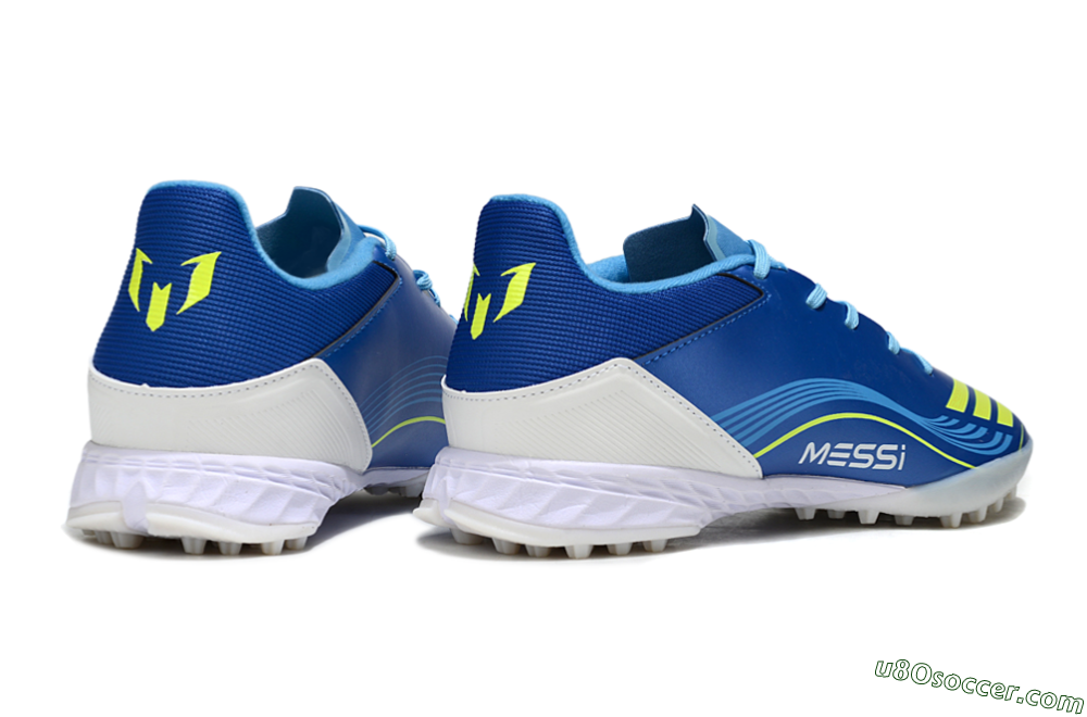 Messi x Adidas F50 Pro TF Artificial Turf Soccer Shoes - Blue/Yellow/White 6
