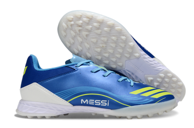 Messi x Adidas F50 Pro TF Artificial Turf Soccer Shoes - Blue/Yellow/White
