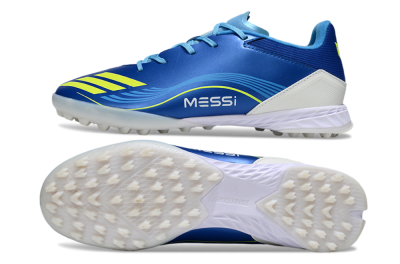 Messi x Adidas F50 Pro TF Artificial Turf Soccer Shoes - Blue/Yellow/White