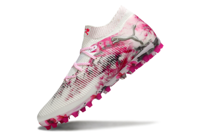 Puma Future 8 Ultimate MG Multi Ground Soccer Cleats - White/Pink/Silver