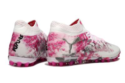 Puma Future 8 Ultimate MG Multi Ground Soccer Cleats - White/Pink/Silver
