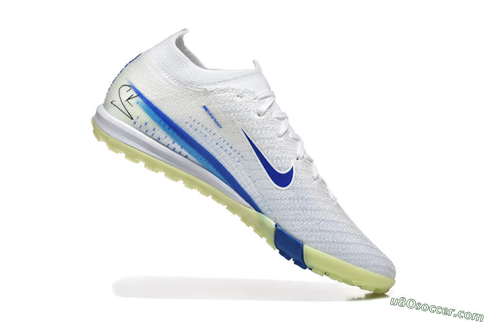 Nike Air Zoom Mercurial Vapor 16 Elite TF Artificial Turf Soccer Shoes - White/Blue/Beige 7