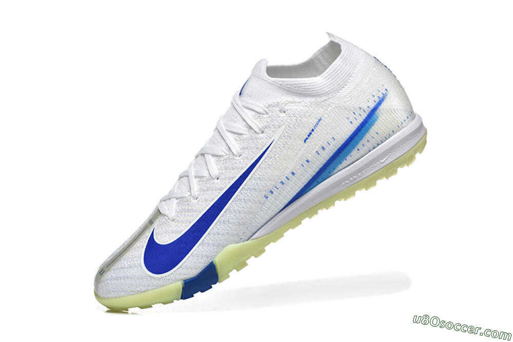 Nike Air Zoom Mercurial Vapor 16 Elite TF Artificial Turf Soccer Shoes - White/Blue/Beige 8