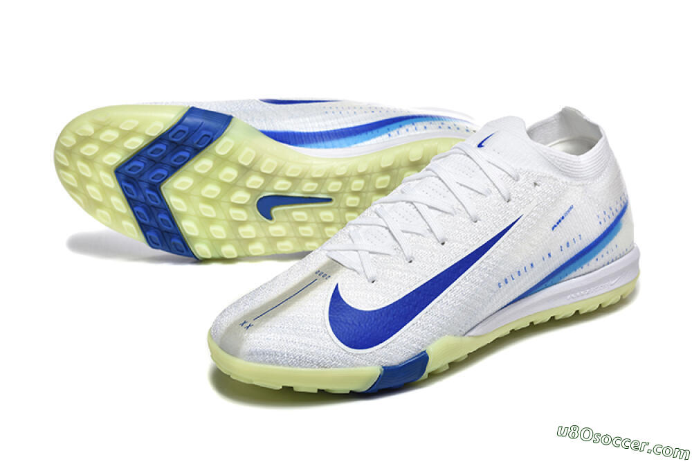 Nike Air Zoom Mercurial Vapor 16 Elite TF Artificial Turf Soccer Shoes - White/Blue/Beige 3