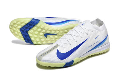 Nike Air Zoom Mercurial Vapor 16 Elite TF Artificial Turf Soccer Shoes - White/Blue/Beige