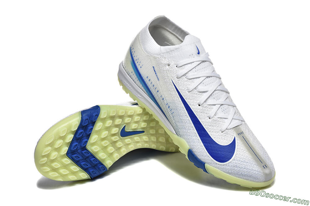 Nike Air Zoom Mercurial Vapor 16 Elite TF Artificial Turf Soccer Shoes - White/Blue/Beige 4