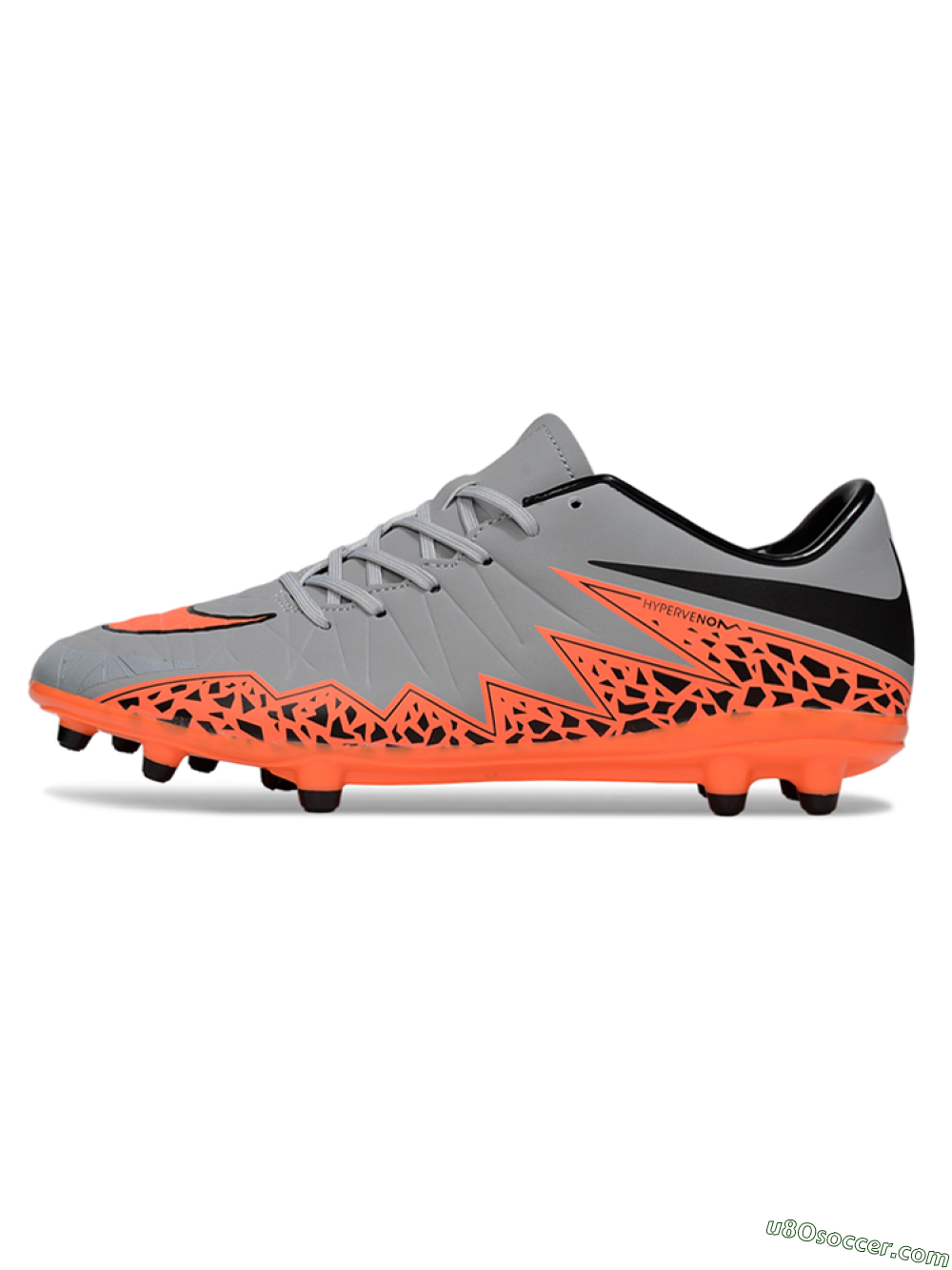 Nike Hypervenom Phantom II FG Firm Ground Soccer Cleats - Grey/Black/Orange 2