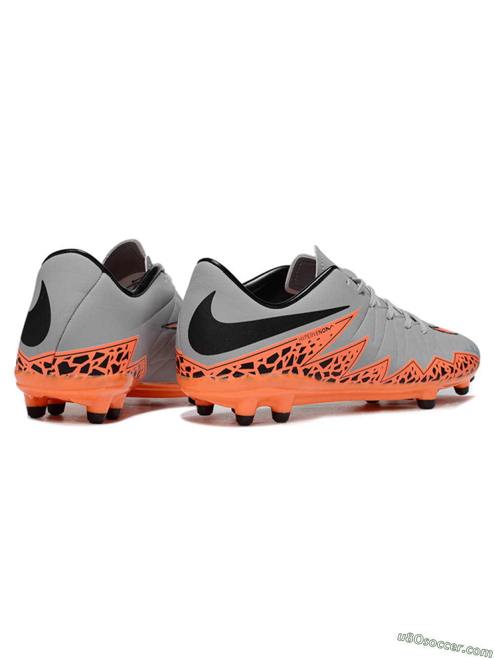Nike Hypervenom Phantom II FG Firm Ground Soccer Cleats - Grey/Black/Orange 6