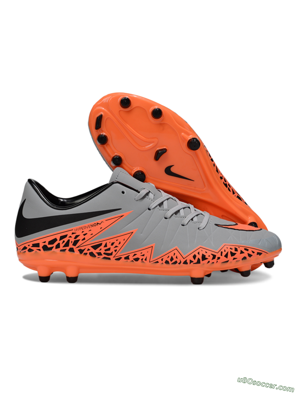Nike Hypervenom Phantom II FG Firm Ground Soccer Cleats - Grey/Black/Orange 1