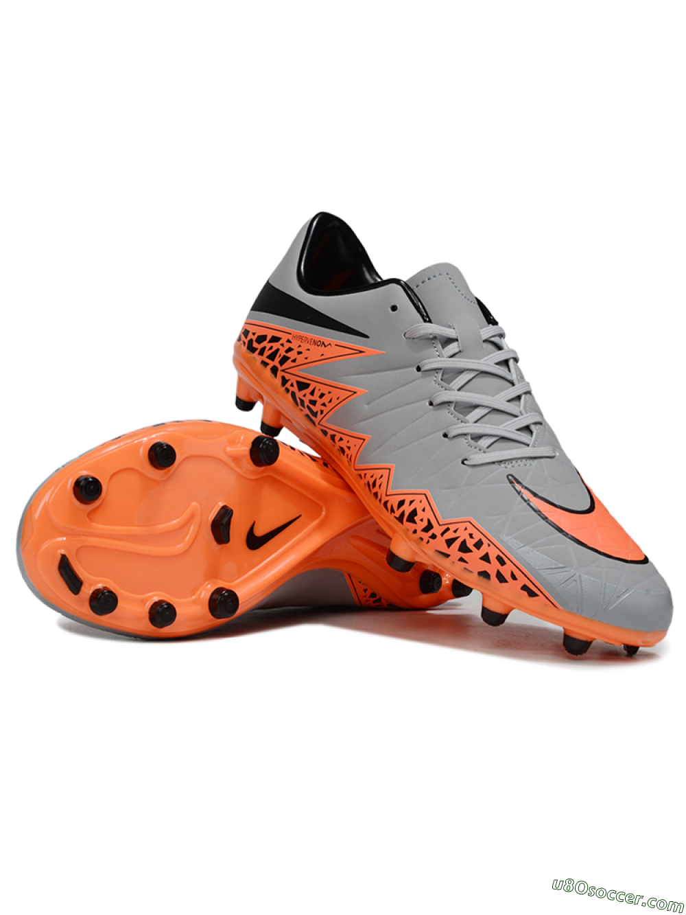 Nike Hypervenom Phantom II FG Firm Ground Soccer Cleats - Grey/Black/Orange 3