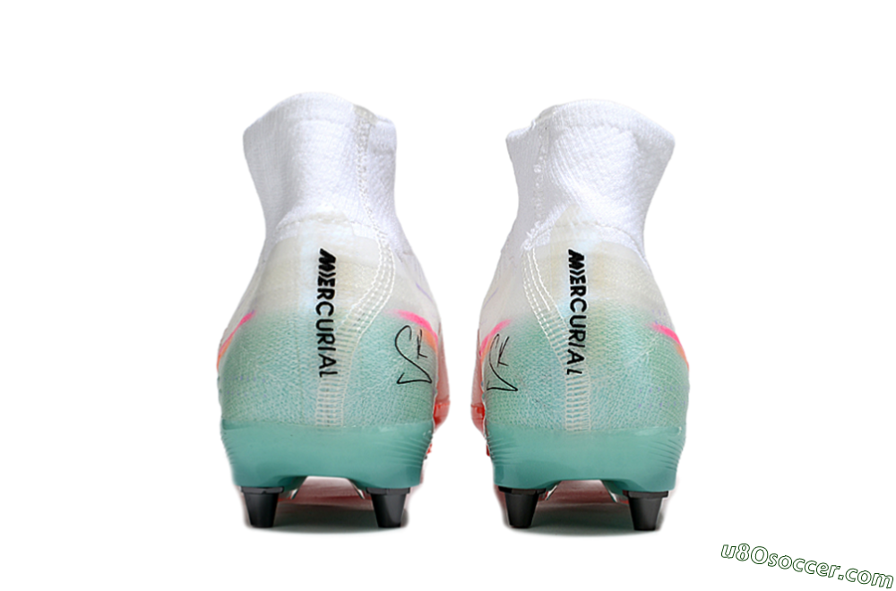 Nike Air Zoom Mercurial Superfly 10 Elite SG Soft Ground Soccer Cleats - White/Jade/Pink 4