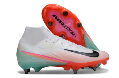 Nike Air Zoom Mercurial Superfly 10 Elite SG Soft Ground Soccer Cleats - White/Jade/Pink