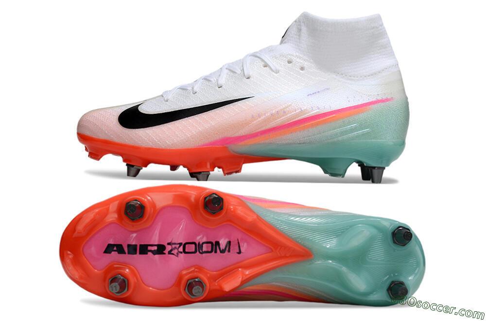 Nike Air Zoom Mercurial Superfly 10 Elite SG Soft Ground Soccer Cleats - White/Jade/Pink 0