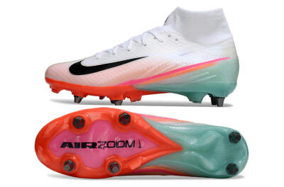 Nike Air Zoom Mercurial Superfly 10 Elite SG Soft Ground Soccer Cleats - White/Jade/Pink