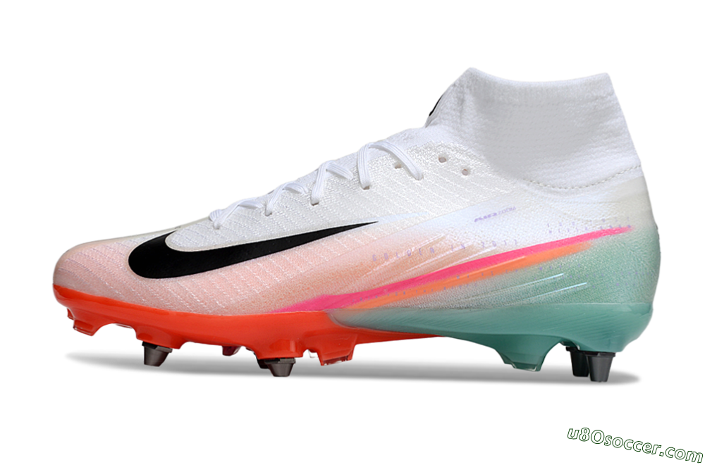 Nike Air Zoom Mercurial Superfly 10 Elite SG Soft Ground Soccer Cleats - White/Jade/Pink 2