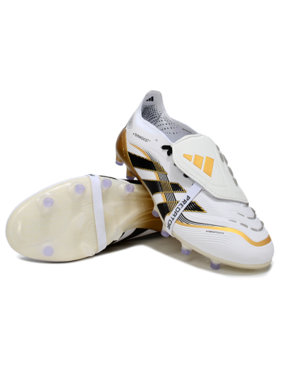 Adidas Predator 25 Elite Foldover Tongue FG Firm Ground Soccer Cleats - White/Black/Gold