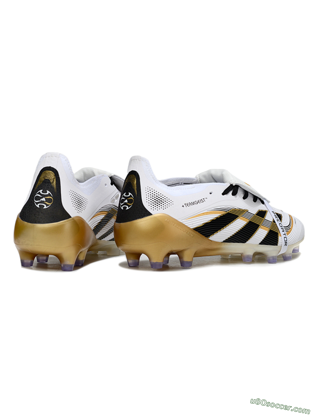 Adidas Predator 25 Elite Foldover Tongue FG Firm Ground Soccer Cleats - White/Black/Gold 5