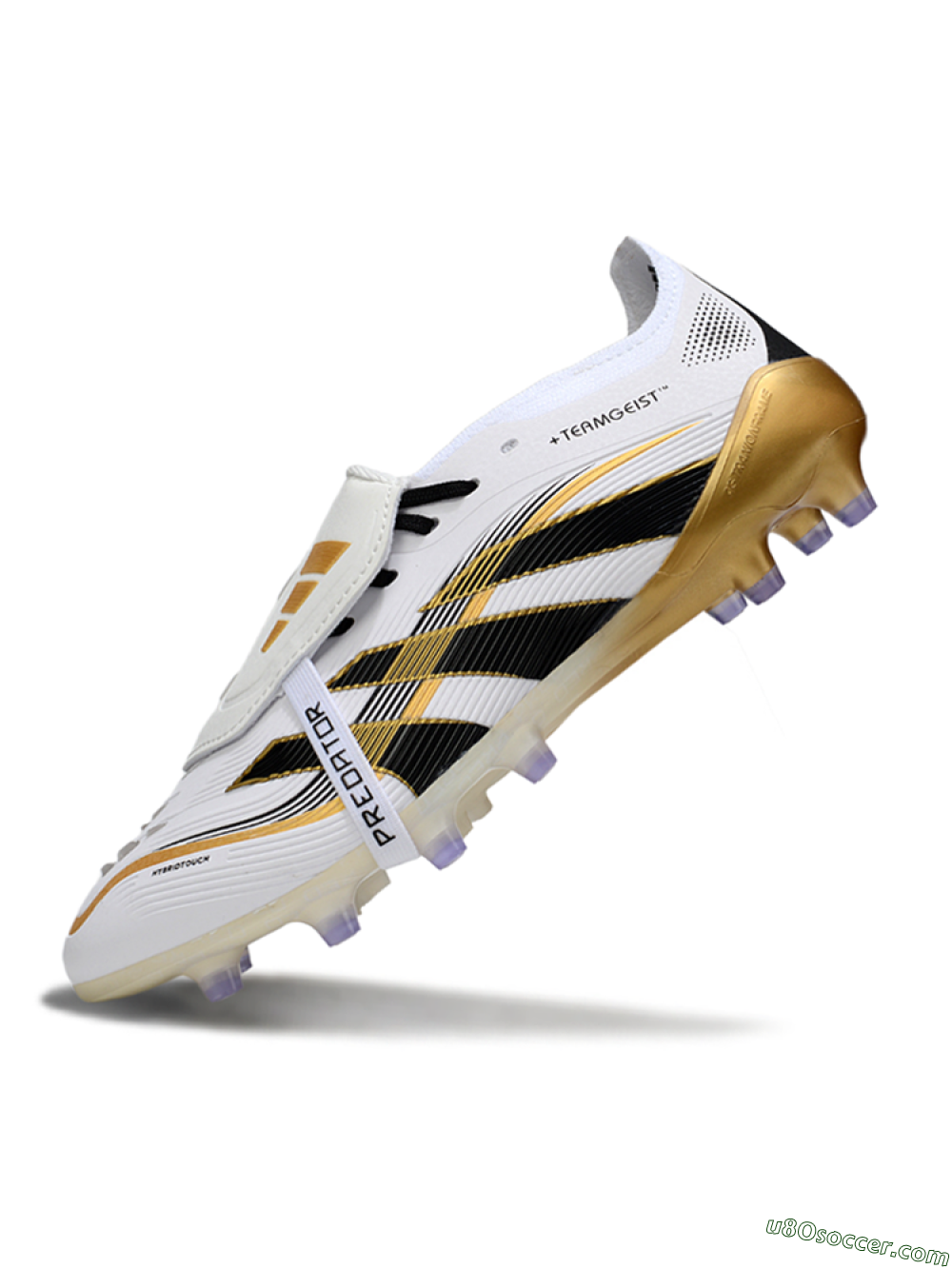 Adidas Predator 25 Elite Foldover Tongue FG Firm Ground Soccer Cleats - White/Black/Gold 4