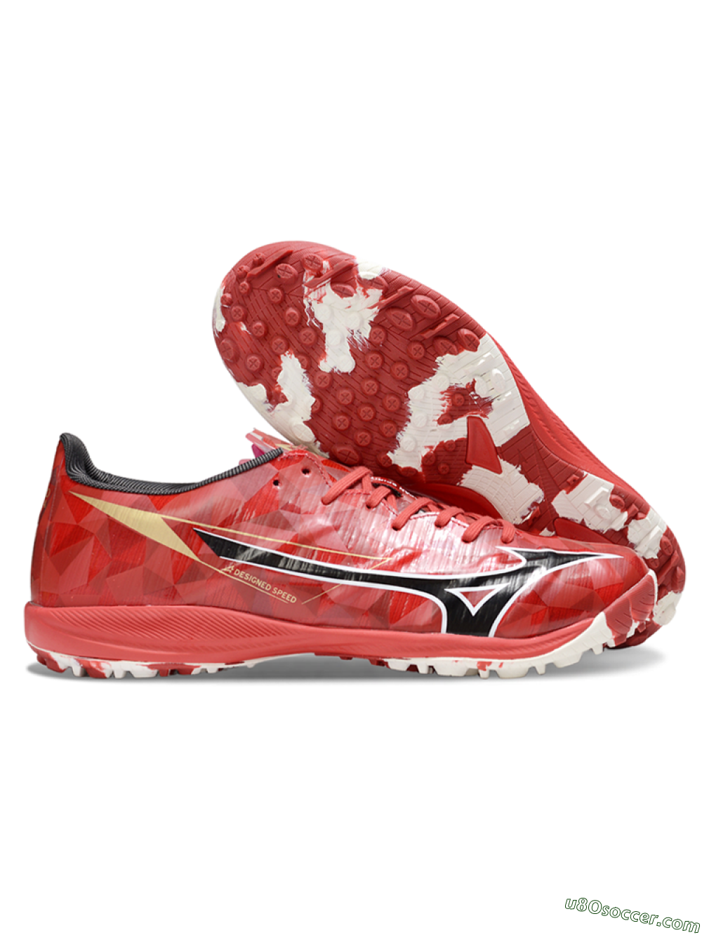 Mizuno Morelia Alpha Beta TF Artificial Turf Soccer Shoes - Red/Black/White 1