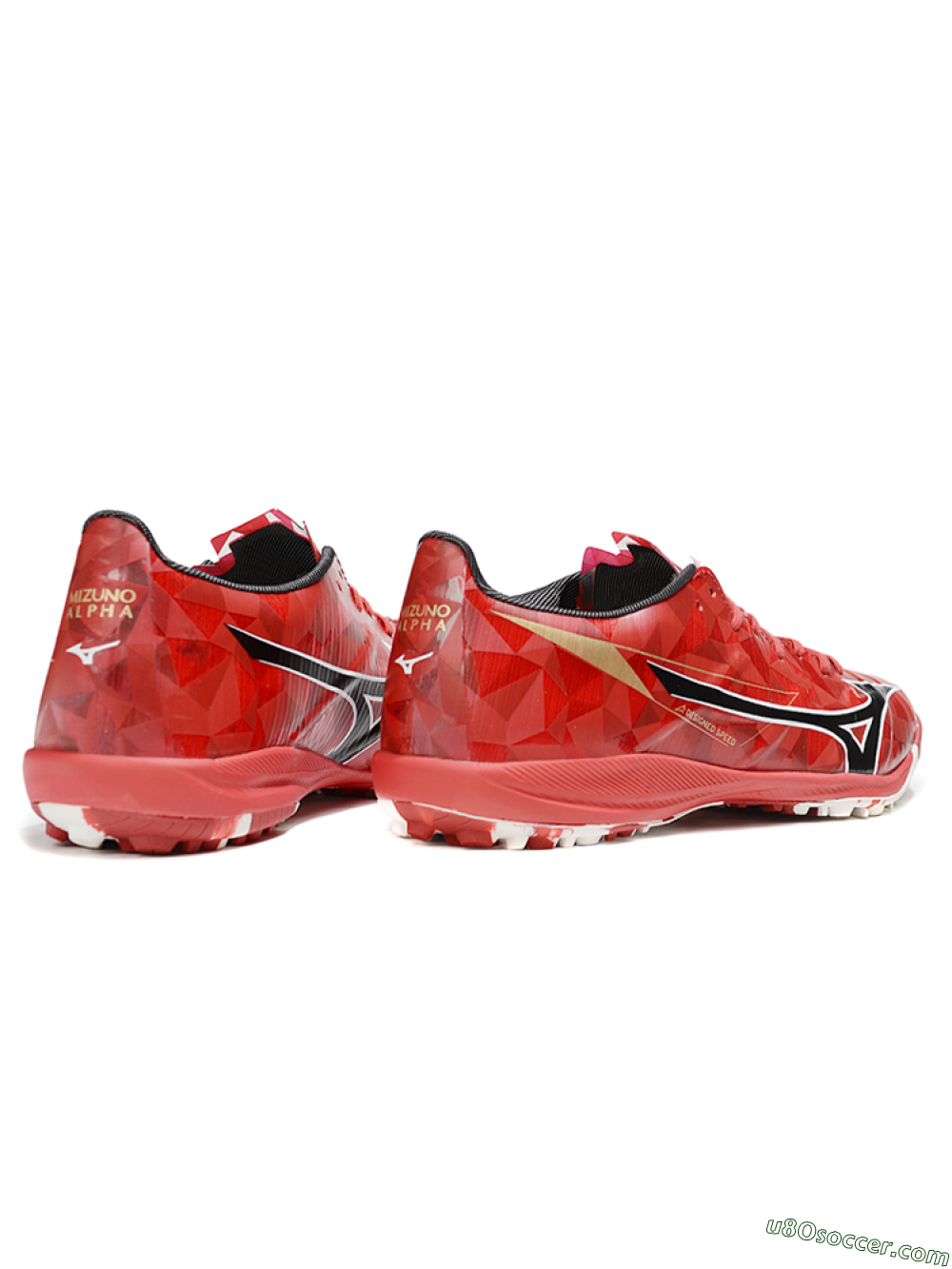 Mizuno Morelia Alpha Beta TF Artificial Turf Soccer Shoes - Red/Black/White 6