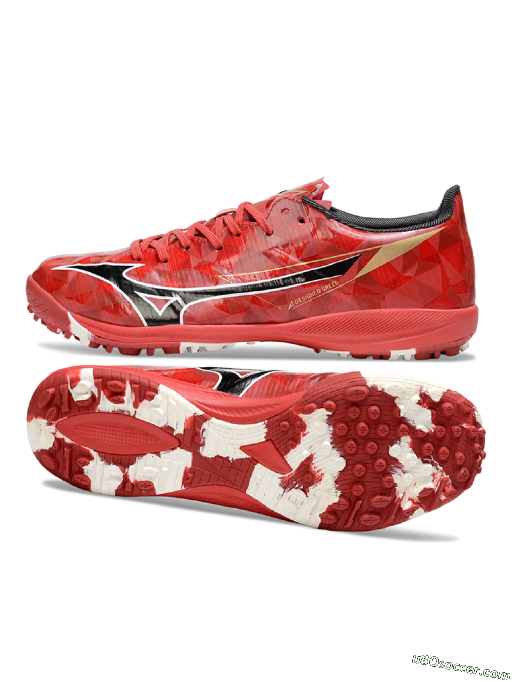 Mizuno Morelia Alpha Beta TF Artificial Turf Soccer Shoes - Red/Black/White 0