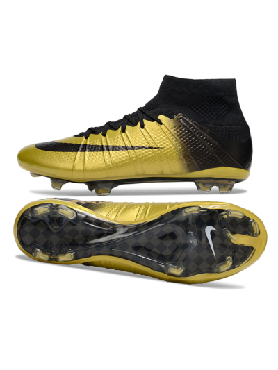Nike Zoom Mercurial Superfly 4 Elite FG Firm Ground Soccer Cleats - Gold/Black/White