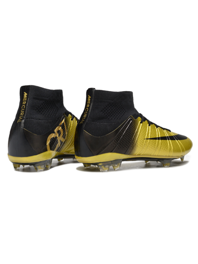 Nike Zoom Mercurial Superfly 4 Elite FG Firm Ground Soccer Cleats - Gold/Black/White