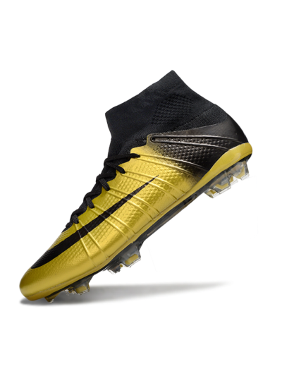 Nike Zoom Mercurial Superfly 4 Elite FG Firm Ground Soccer Cleats - Gold/Black/White