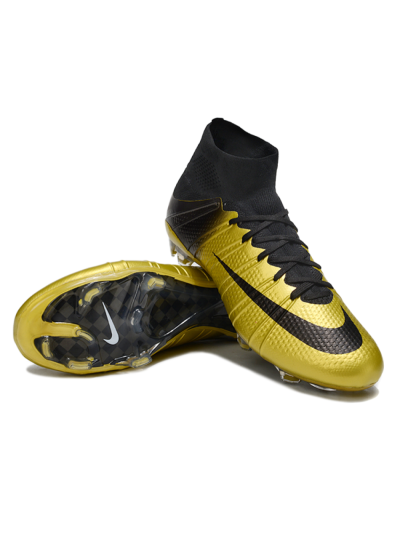 Nike Zoom Mercurial Superfly 4 Elite FG Firm Ground Soccer Cleats - Gold/Black/White