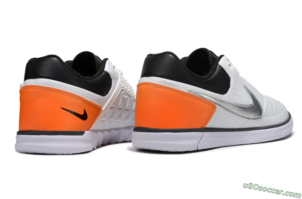 Nike Lunar Gato 2 IC Indoor & Futsal Soccer Shoes - White/Silver/Black 6
