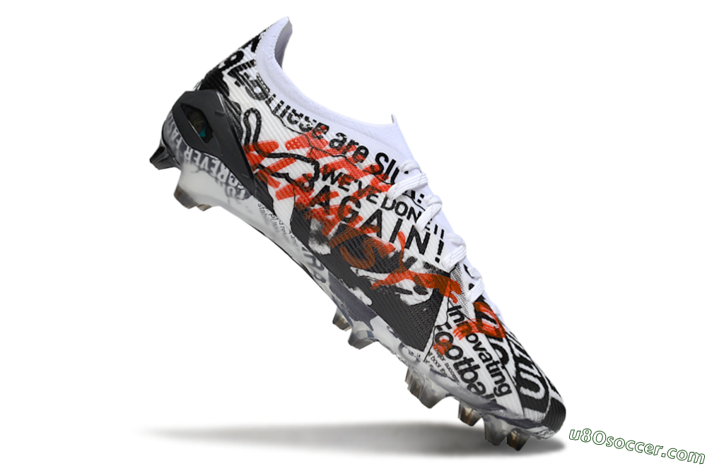 Puma Ultra Ultimate FG Firm Ground Soccer Cleats - Black/White/Red 4