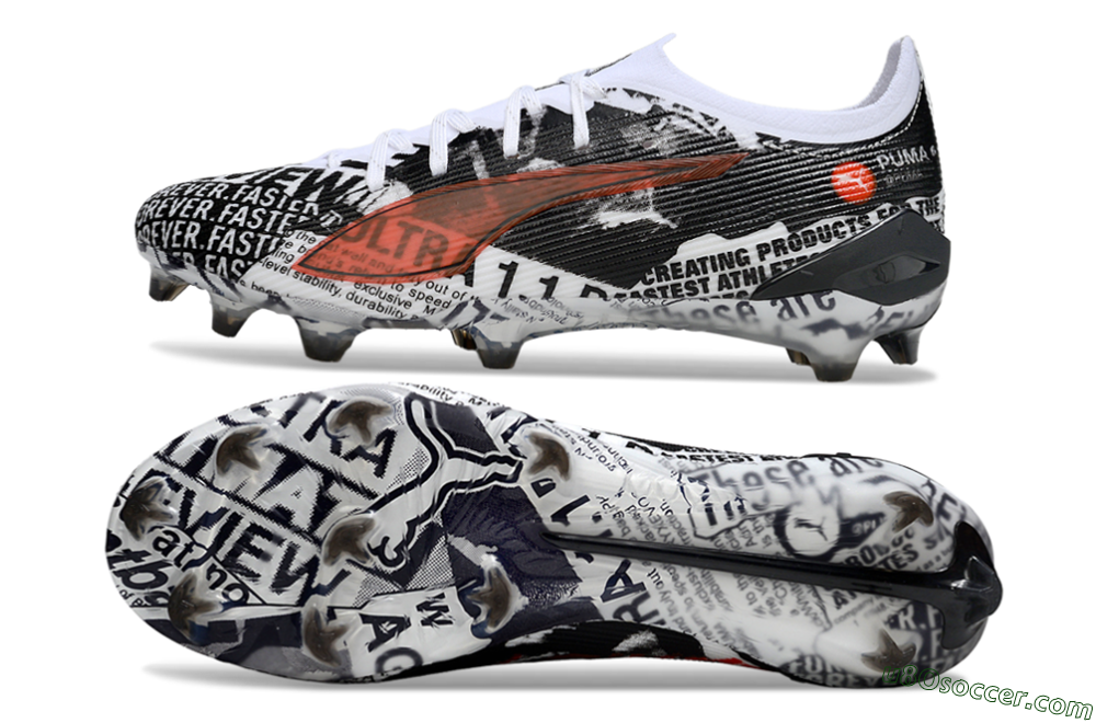 Puma Ultra Ultimate FG Firm Ground Soccer Cleats - Black/White/Red 0