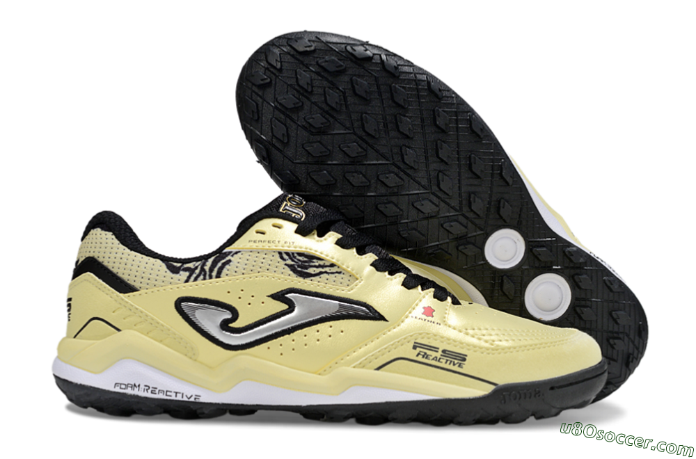 Joma Top Flex TF Artificial Turf Soccer Shoes - Yellow/Silver/Black 1